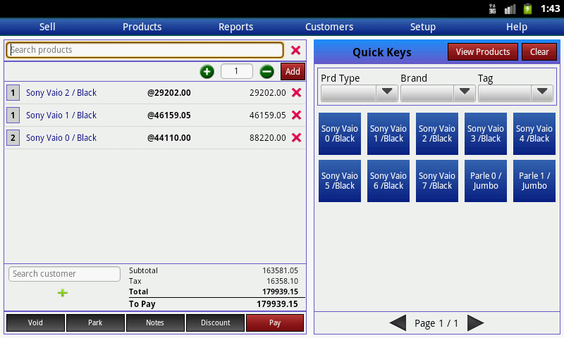 Bonrix RetailDesk current sale screen